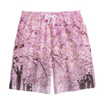Japanese Cherry Blossom Tree Print Cotton Shorts