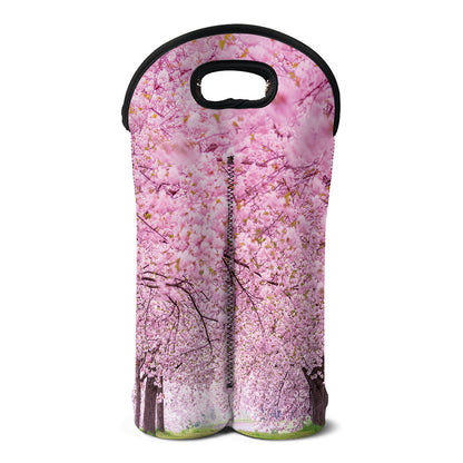 Japanese Cherry Blossom Tree Print Double Neoprene Wine Tote