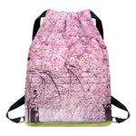 Japanese Cherry Blossom Tree Print Drawstring Backpack