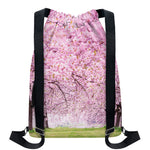 Japanese Cherry Blossom Tree Print Drawstring Backpack