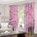 Japanese Cherry Blossom Tree Print Extra Wide Grommet Curtains