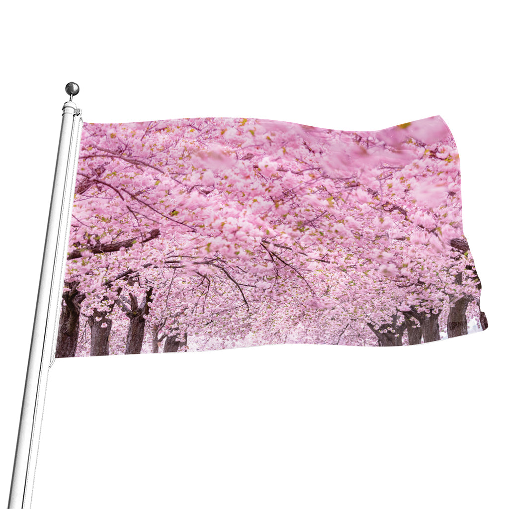 Japanese Cherry Blossom Tree Print Flag