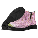 Japanese Cherry Blossom Tree Print Flat Ankle Boots