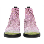 Japanese Cherry Blossom Tree Print Flat Ankle Boots