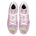 Japanese Cherry Blossom Tree Print High Top Leather Sneakers