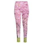 Japanese Cherry Blossom Tree Print High-Waisted Pocket Leggings