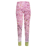 Japanese Cherry Blossom Tree Print High-Waisted Pocket Leggings