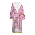 Japanese Cherry Blossom Tree Print Hooded Bathrobe