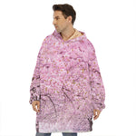 Japanese Cherry Blossom Tree Print Hoodie Blanket