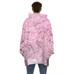 Japanese Cherry Blossom Tree Print Hoodie Blanket
