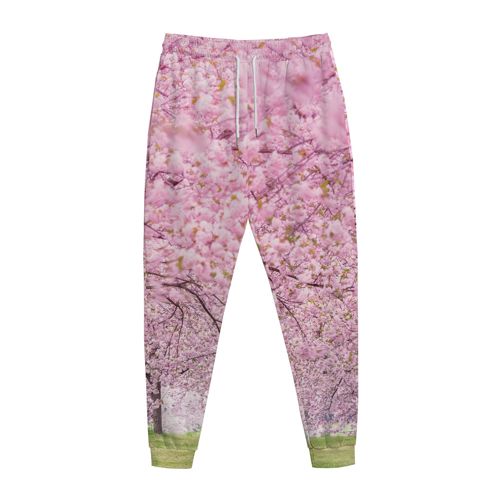 Japanese Cherry Blossom Tree Print Jogger Pants