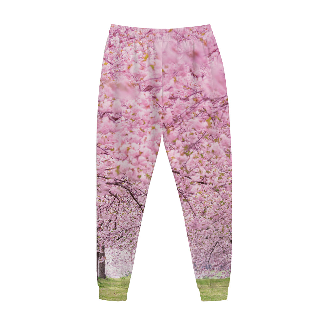 Japanese Cherry Blossom Tree Print Jogger Pants