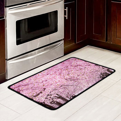 Japanese Cherry Blossom Tree Print Kitchen Mat