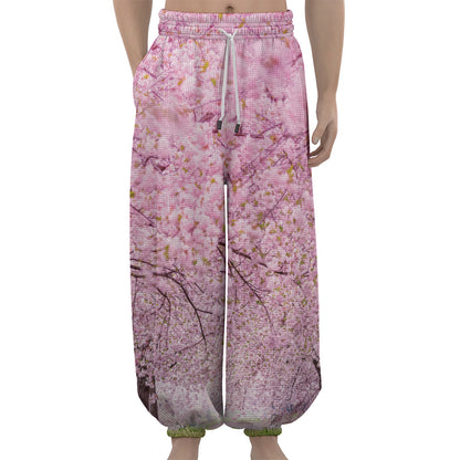 Japanese Cherry Blossom Tree Print Lantern Pants