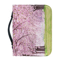 Japanese Cherry Blossom Tree Print Leather Bible Cover