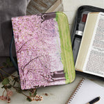 Japanese Cherry Blossom Tree Print Leather Bible Cover