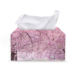 Japanese Cherry Blossom Tree Print Leather Tissue Box Cover
