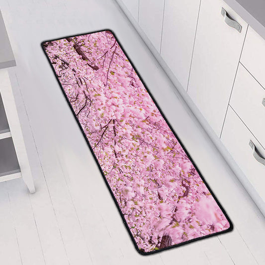 Japanese Cherry Blossom Tree Print Long Kitchen Mat