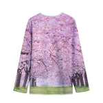 Japanese Cherry Blossom Tree Print Long Sleeve Short Coat