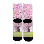 Japanese Cherry Blossom Tree Print Long Socks