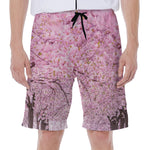 Japanese Cherry Blossom Tree Print Men's Beach Shorts