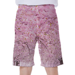 Japanese Cherry Blossom Tree Print Men's Beach Shorts
