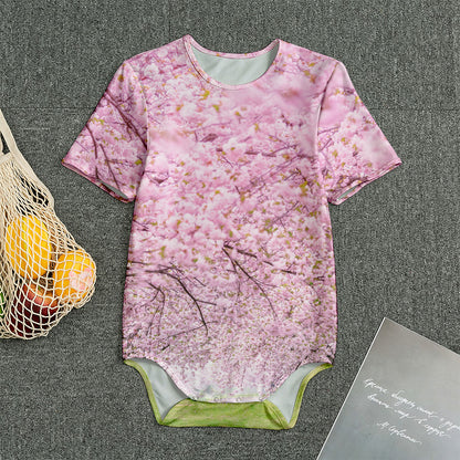 Japanese Cherry Blossom Tree Print Men's Bodysuit