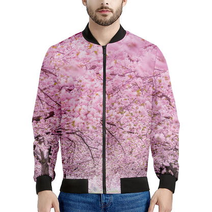 Japanese Cherry Blossom Tree Print Men's Bomber Jacket