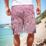 Japanese Cherry Blossom Tree Print Men's Cargo Shorts