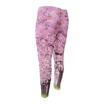 Japanese Cherry Blossom Tree Print Men's Compression Pants