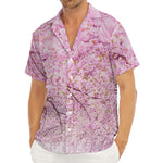 Japanese Cherry Blossom Tree Print Men's Deep V-Neck Shirt