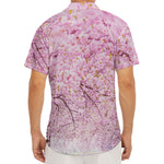 Japanese Cherry Blossom Tree Print Men's Deep V-Neck Shirt