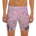 Japanese Cherry Blossom Tree Print Men's Long Boxer Briefs