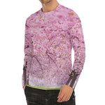 Japanese Cherry Blossom Tree Print Men's Long Sleeve Rash Guard