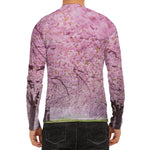 Japanese Cherry Blossom Tree Print Men's Long Sleeve Rash Guard