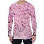 Japanese Cherry Blossom Tree Print Men's Long Sleeve T-Shirt