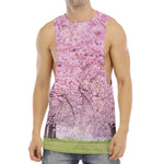 Japanese Cherry Blossom Tree Print Men's Muscle Tank Top