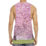 Japanese Cherry Blossom Tree Print Men's Muscle Tank Top