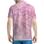 Japanese Cherry Blossom Tree Print Men's Polo Shirt