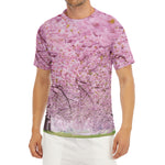 Japanese Cherry Blossom Tree Print Men's Short Sleeve Rash Guard