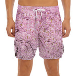 Japanese Cherry Blossom Tree Print Men's Split Running Shorts