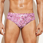 Japanese Cherry Blossom Tree Print Men's Swim Briefs