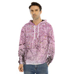 Japanese Cherry Blossom Tree Print Men's Velvet Pullover Hoodie