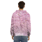Japanese Cherry Blossom Tree Print Men's Velvet Pullover Hoodie