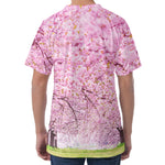 Japanese Cherry Blossom Tree Print Men's Velvet T-Shirt
