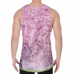 Japanese Cherry Blossom Tree Print Men's Velvet Tank Top