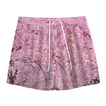 Japanese Cherry Blossom Tree Print Mesh Shorts