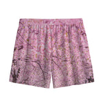 Japanese Cherry Blossom Tree Print Mesh Shorts