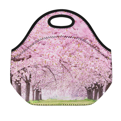 Japanese Cherry Blossom Tree Print Neoprene Lunch Bag