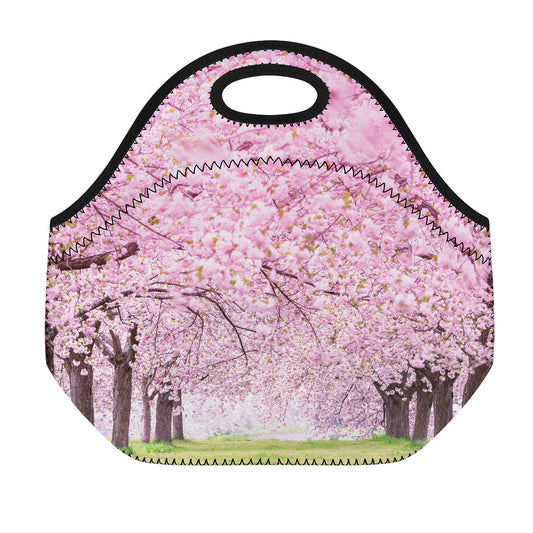 Japanese Cherry Blossom Tree Print Neoprene Lunch Bag